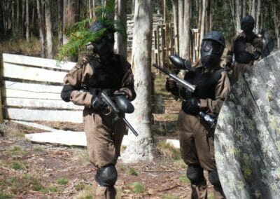 Jugadores de paintball en Coruña